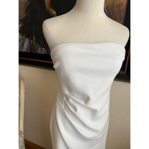 NWT Women's Open Edit White Strapless Midi Dress M